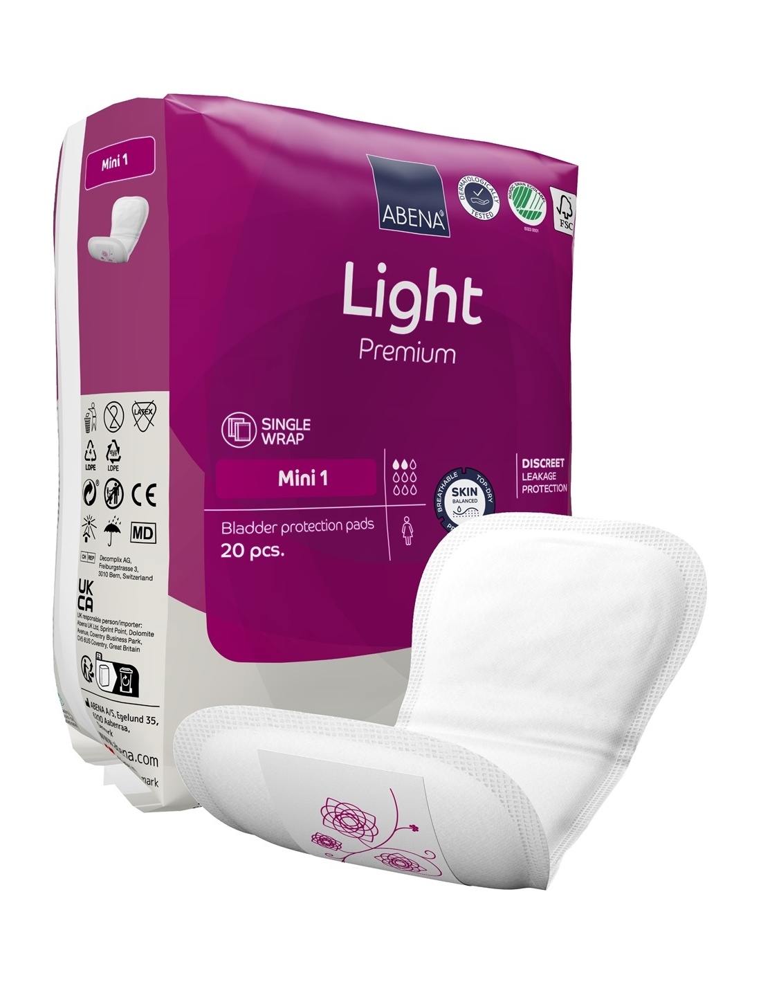 Abena Light Mini 1 - Absorbante anatomice - 20 buc