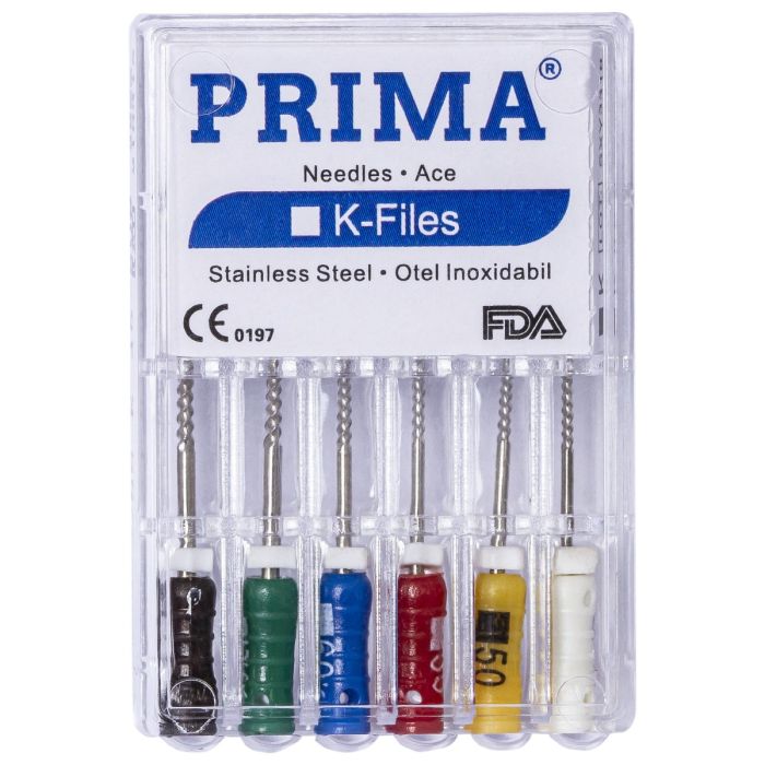 PRIMA Ace KERR K-FILES asortate, nr. 45-80, lungime 25mm, 6 bucati