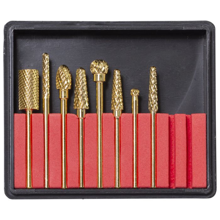 Set 8 capete freza PRIMA din carbura de tungsten, diamantate - pentru manichiura profesionala