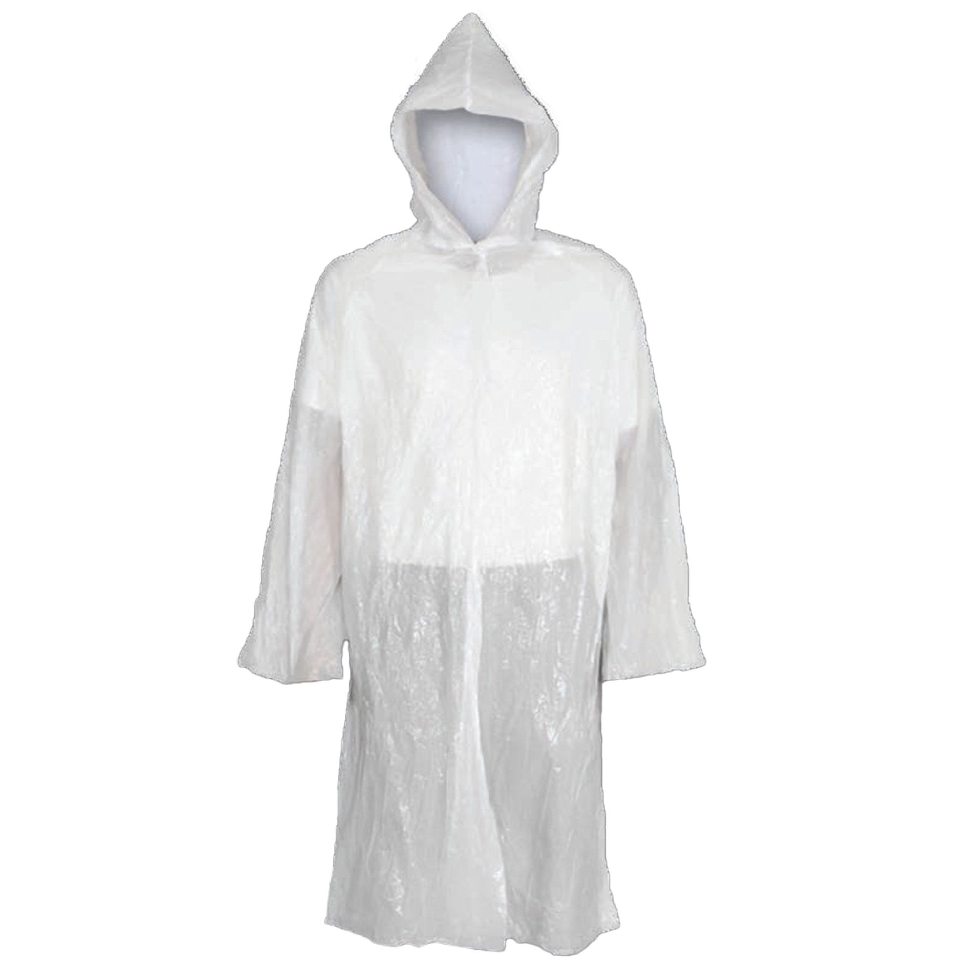 Pelerina de ploaie de unica folosinta transparenta, cu gluga - PRIMA, set 10 bucati