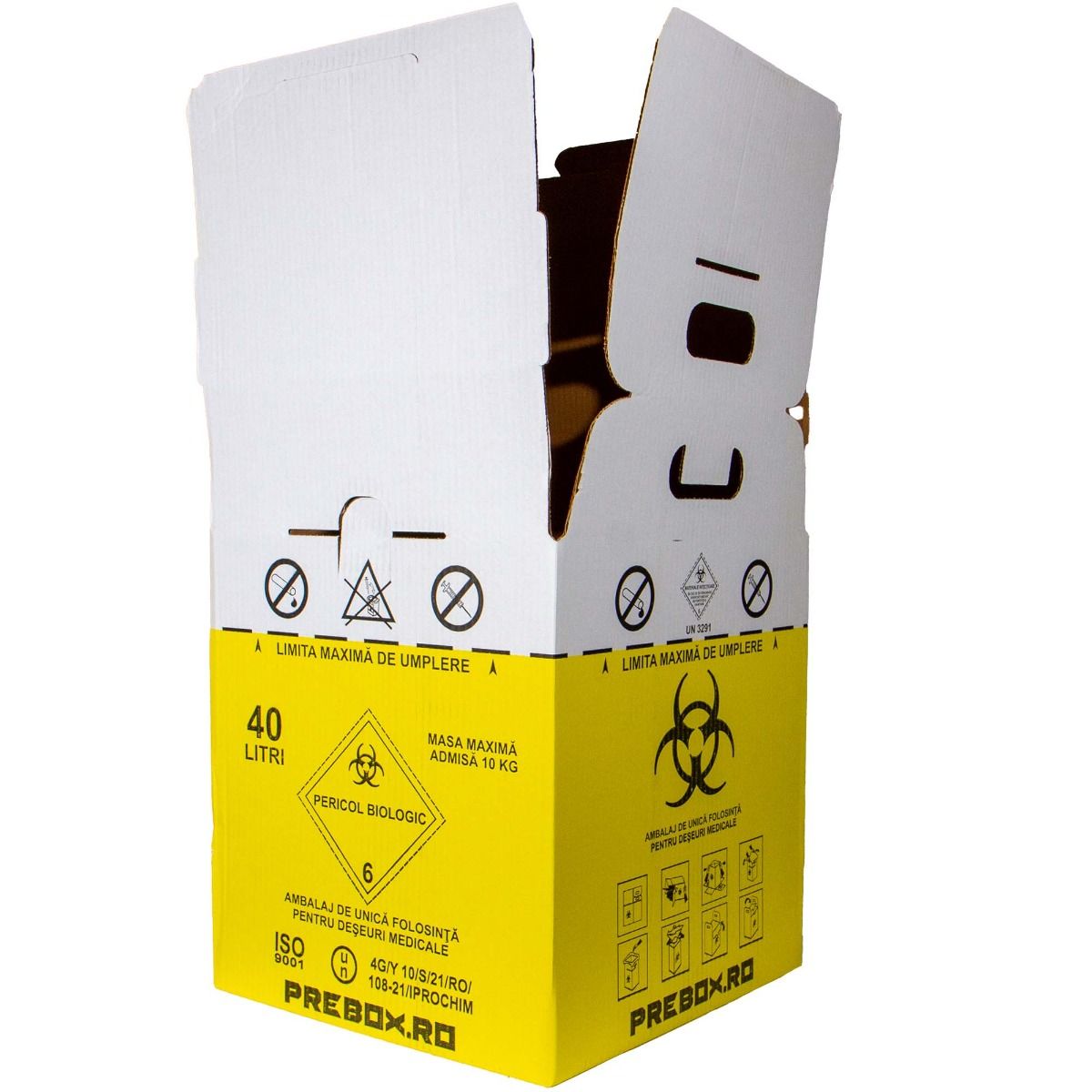 Cutie de carton cu sac pentru deseuri anatomo-patologice ADR, 40 litri