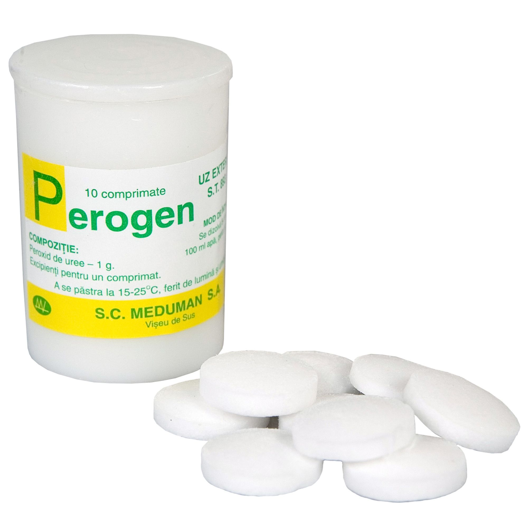 Perogen comprimate dezinfectante pe baza de peroxid de uree, 10 tablete