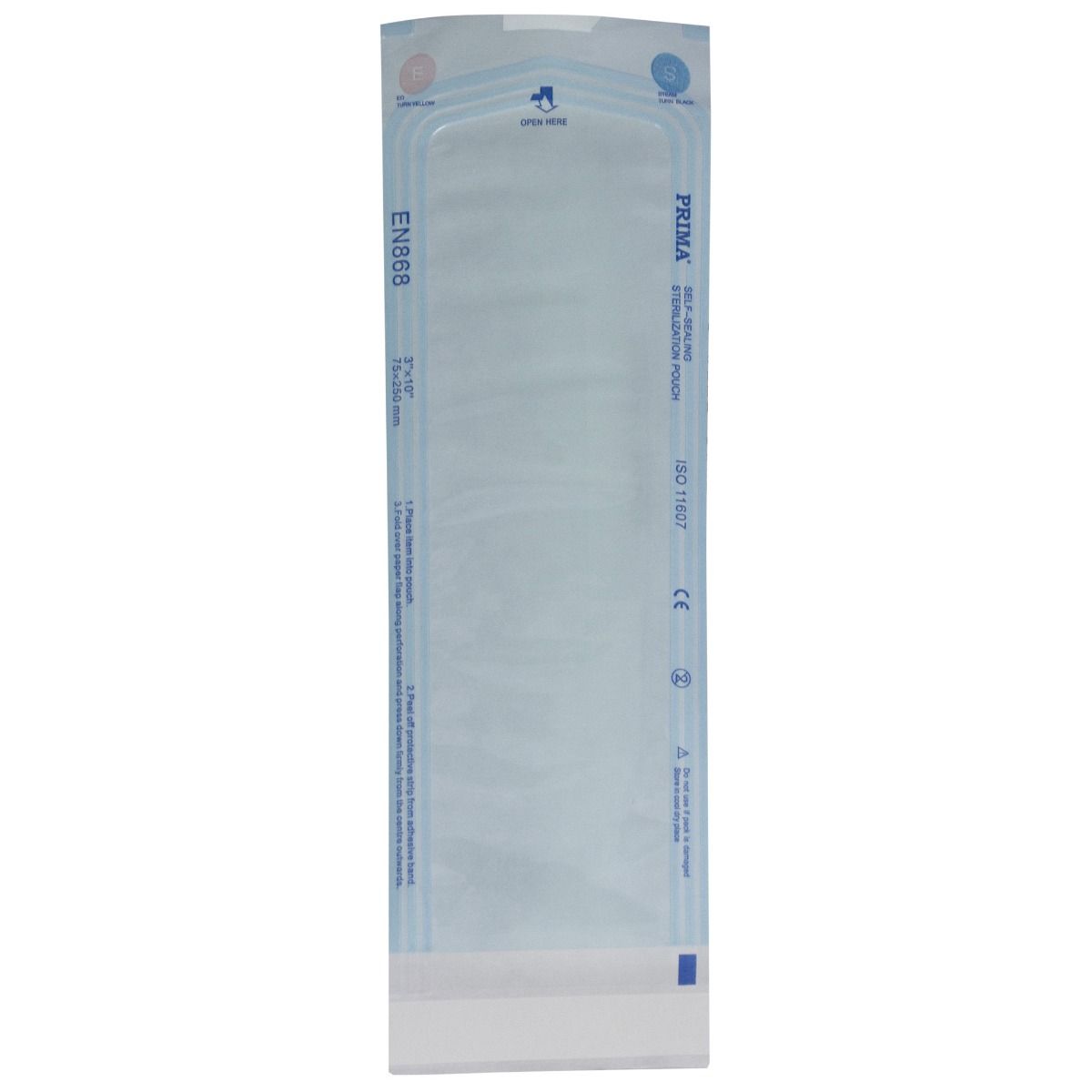 Pungi Sterilizare Autosigilante Autoclav, PRIMA, 75x250mm(55x200mm), 100 bucati