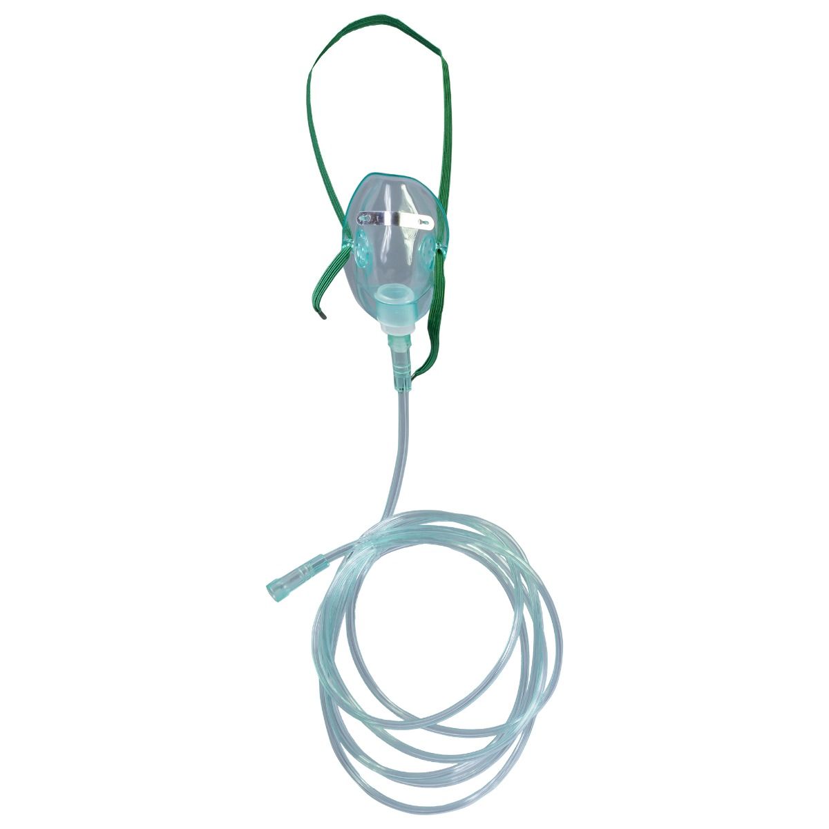Masca de oxigen pentru copii M, PRIMA pentru respiratie, furtun 205 cm, PP PVC, alb verde