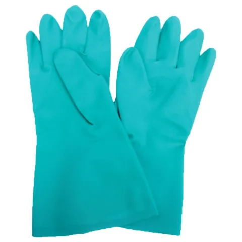 Manusi nitril antialergenice, captusite cu puf de bumbac, verzi, M/L