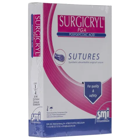 Fir de sutura din acid poliglicolic resorbabil, 25m, USP 1, uz veterinar